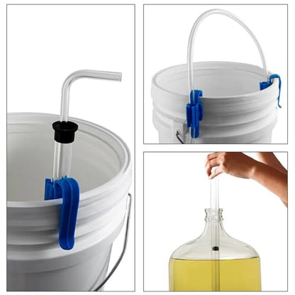 Auto Siphon Homebrew, Auto Siphon 14 Inch Homebrew Pump with Tubing and Clamp Clear Wine Making Kit for Small Batch Beer Kombucha Wine, Pump