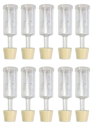 (10 Pack) Three-Piece Airlock and Drilled #6 Stopper Fermentation Beer Making Wine Making Kombucha Fits Gallon Jugs