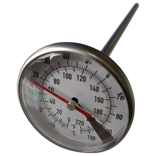 Liquid Thermometer Water Thermometer for Tea Kettle Stainless Steel Water Temperature with 1.4in Dial & 4in Probe Temperature Meter