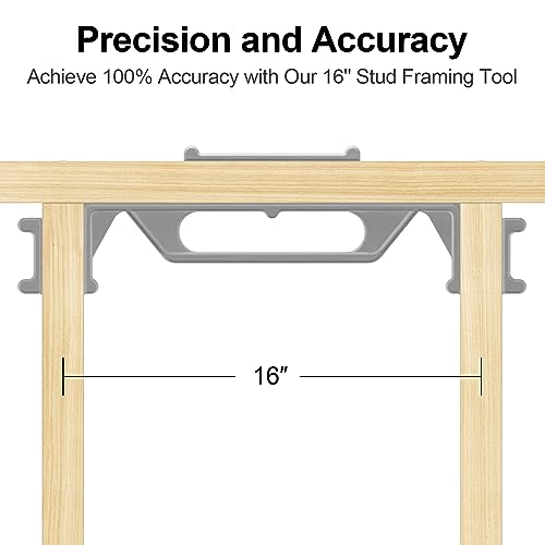 Framing Tools - 16″ Framing Stud Layout Tool, Stud Framing Jig for 16 Inch On-Center Precision Wall Stud Framing Measurement (1-Piece) - style: 16 Inch 1-Piece