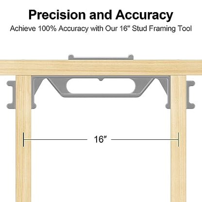 Framing Tools - 16″ Framing Stud Layout Tool, Stud Framing Jig for 16 Inch On-Center Precision Wall Stud Framing Measurement (1-Piece) - style: 16 Inch 1-Piece