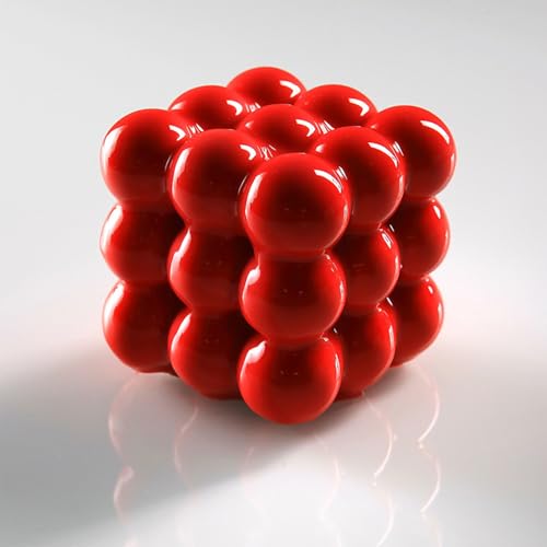 Silicone Bubble Cube Molds for Candle Making, 3D 6-Cavity French Dessert Molds for Baking Mousse Cake Ice Cream - color: White(R0010)