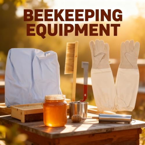 Beekeeping Suit Set with Gloves Jacket and Tools, XXL Protective Ventilated Yellow Gear - Heavy Duty Bee Suit, Veil and Gloves for Men and Women Beekeepers