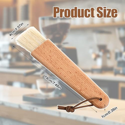 Pastry Brush with Beech Wood, Natural Boar Bristle Basting Brush for Cooking Flat Food Brushes for Spreading Butter Oil Sauce Barbecue Baking Kitchen Cooking