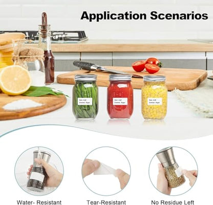 400pcs Removable Labels 1.2 x 0.6 Inch Water Resistant for Bottle - size: 1.2 x 0.6 Inch(400pcs)
