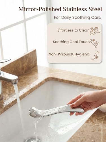 Rena Chris Stainless Steel Muscle Scraper Tool for Body Deep Tissue Massage | Muscle Relief Tool, Long-lasting, Smooth Surface, Easy to Rinse, Ergonomic Grip, Pouch Included & Travel-Friendly