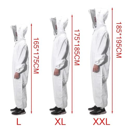 Beekeeping Supplies, Professional Beekeeping Suit, Bee Protective, Clothing, Veil and Hat, Complete Body Equipment,Beekeeping Tools(X-Large) - size: X-Large