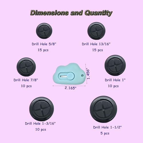 65Pcs Round Rubber Grommets kit 6 Sizes Double Sided Rubber Grommets for Wiring Automotive Rubber Firewall Hole Plug Cable Wire Protection with Retractable Knife(1-1/2" 1-3/16" 1" 7/8" 13/16" 5/8")