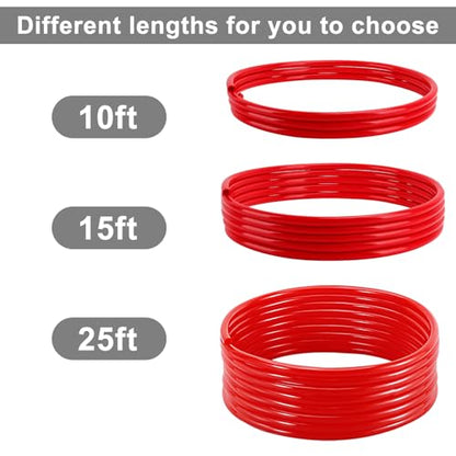 25 Feet - Hgkeke Beer CO2 Gas Line Kit Beer Gas Line Homebrew CO2 Line 5/16 CO2 Gas Tubing Red Co2 Hose keg lines for Kegerator Draft Beer Keg Coupler Co2 Dispensing Line Home Brewing Hose Kit - size: 25ft-Red Gas Line