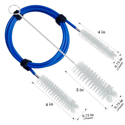 Thickened CPAP Hose Cleaner Brush Kit – Anti-Bending Dual-Ended Long Brush with Protective Sleeve, Mask Brush, Drip-Dry Hook, Fits 15-22mm Tubes, Complete CPAP Cleaning Supplies - color: White