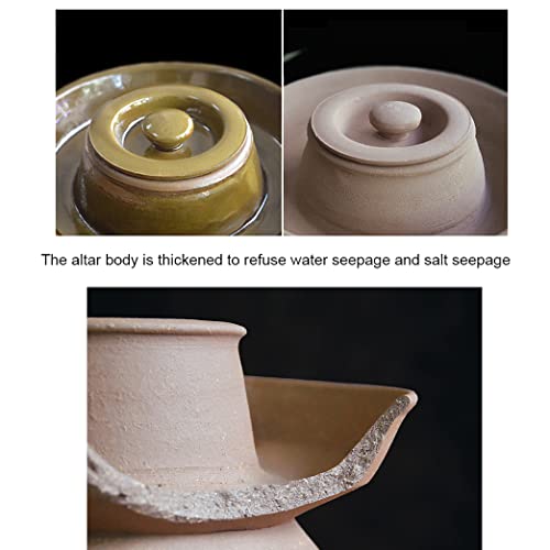 ZHOUXIAO Traditional Chinese Ceramic Fermentation Crock Jar Pickling Jar with Water Seal Airlock Lid,Large Thickened Ceramic Pickle Jar Kimchi Pot Storage Containers 4KG
