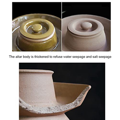 ZHOUXIAO Traditional Chinese Ceramic Fermentation Crock Jar Pickling Jar with Water Seal Airlock Lid,Large Thickened Ceramic Pickle Jar Kimchi Pot Storage Containers 4KG