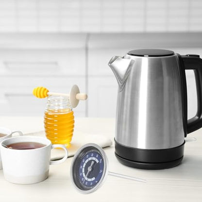 Stainless Steel Kettle with Instant Temperature Display Temperature Gauge Thermometer and Easy to Clean Design, Compatible with Stainless Steel Kettles for Brewing and Cooking