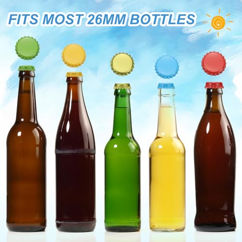 uxcell 60 Pcs Oxygen Absorbing Beer Bottle Caps, 32mm Pry Off Bulk Crown Caps Bottle Toppers for Soda Beer Wine Glass Bottles Home Brewing DIY Pendants or Craft Scrapbooks, Pink - color: Pink