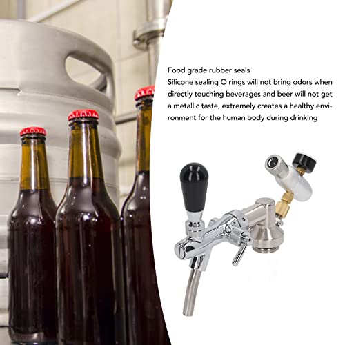 Draft Beer Dispenser, Silver Stainless Steel Beer Keg Dispenser - Odorless, And Regulator Pressure Gauge Accessory Kit For Home Brewing