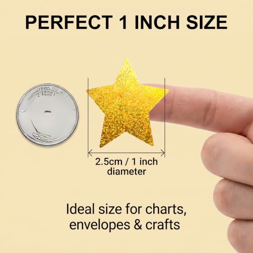 500Pcs Gold Glitter Star Reward Stickers, School Classroom Potty Training Envelope Seals, Wedding Birthday Party Favors - color: 500pcs- Gold Glitter Star