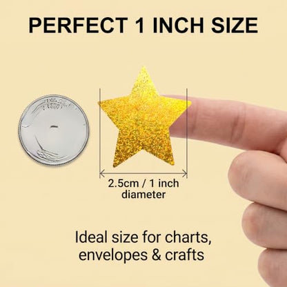 500Pcs Gold Glitter Star Reward Stickers, School Classroom Potty Training Envelope Seals, Wedding Birthday Party Favors - color: 500pcs- Gold Glitter Star