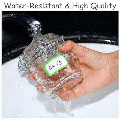Outus 320 Pcs Waterproof Removable Labels with Makers Pen Self Adhesive Label Stickers for Water Bottles Spice Food Containers Jars Pantry Restaurant Storage(Macaron Color)