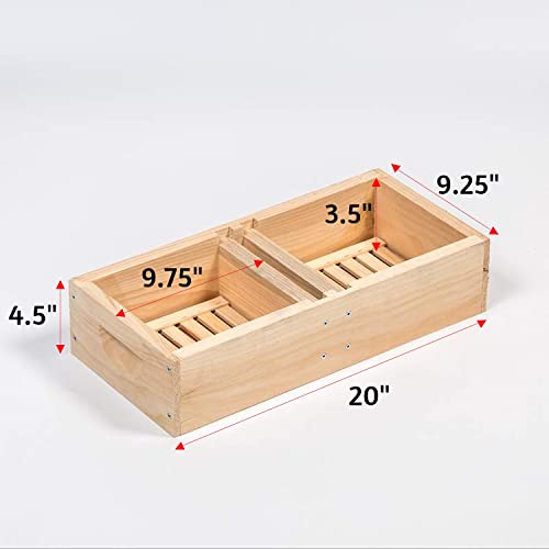 Stoney Acres Beekeeping Top Feeder, with Floats, for 5 Frame Nuc Beehive, Assembled Pine Wood, Amish Made