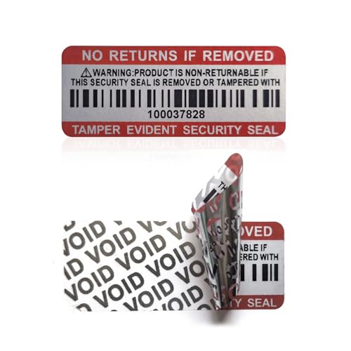 Tamper Evident Proof Barcode Stickers with Individual Serial Number Security Warranty Void Sticker,Sealing Label for Package(120pcs 2x0.8in Red Matte Silver) - style: 120pcs Red silver