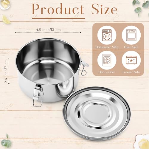 4 Pcs Stainless Steel Bento Box Bulk 22 oz Reusable 304 Stainless Steel Food Storage Containers with Lockable Clips to Leak Proof, Dishwasher Safe - size: 22 oz