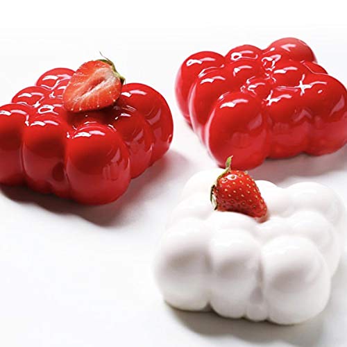 OCPO KITCHEN Cloud Silicone Mold for Baking Mousse Cake, Dessert, Pastry, Ice Cream, Pudding, Jelly, Cake Decoration Mold, Cloud Shape (6-Cavity) - style: Cloud (6-Cavity)