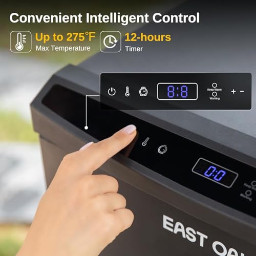 EAST OAK 30" Electric Smoker for Outdoors | Up to 6× Longer Smokes on a Single Load | Side Chip Loader for Uninterrupted Smoking | Bigger Batches with 725 sq in Cooking Area - color: Black – Standard