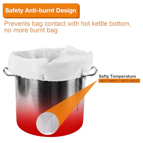Brew Bags Reusable Strainer Bag 2 Pack 26"X22", 125 Micron Fine Mesh Strainer for Beer, Wine, Jam, Cider or Juice Making, Filter Bag with Adjustable Drawstring Brewing Supplies Homebrewing Equipment