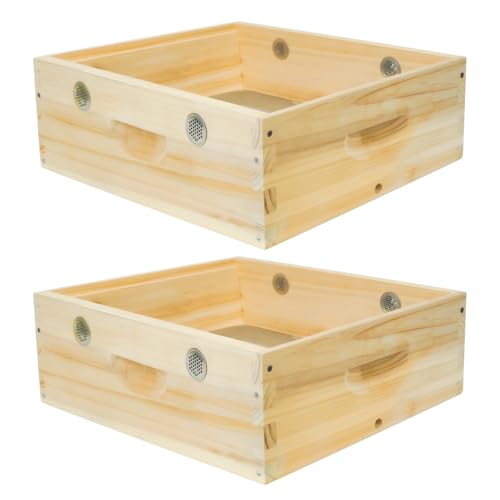 2Pcs Bee Hive Winter Quilt Box, Langstroth Overwintering Beehive Quilt Box for Bees Winter (8 Frame) - size: 8 Frame