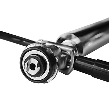 PERA Beer Keg Party Pump 8 inch Keg Beer tap Pump Chrome-Plated D-System Beer Taps for Kegs US Keg Pump Draft Beer Picnic Tap Beer Keg Tap Kit with Black Picnic Tap hose kit for Homebrew