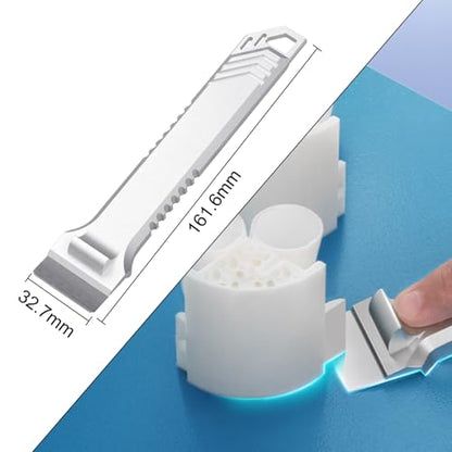 Universal 3D Printer Scraper Tool Kit with 3 Replaceable SK5 Steel Blades, for Bambu Lab X1 P1 Creality 3D Printer bulid Plate, Anodized Aluminum Handle, Quick-Change Design for Easy Model Removal