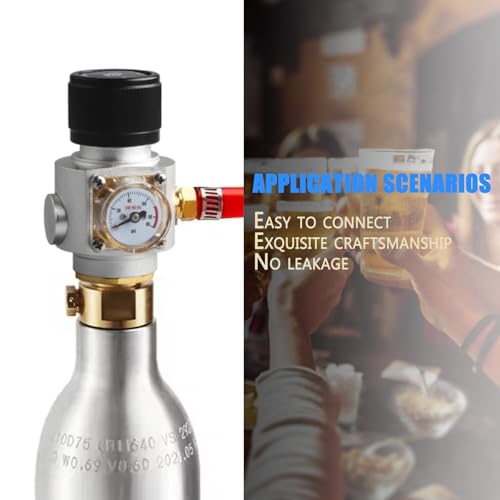 Mini Gas Regulator Soda Keg Regulator Tr21.4 Soda Keg Charger 0-90PSI for Soda Maker Sparkling Water Soda cylinders Soda Canister by PERA