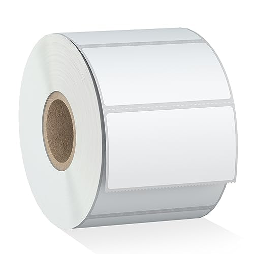 Misofuki 2.25" x 1.25" White Direct Thermal Barcode Labels 1000 Pcs for Zebra ZD410 ZD411 LP2824, 2-1/4x1-1/4 1 Roll Waterproof Strong Adhesive Perforated Return Address Labels Used with Rollo MUNBYN - color: R-1-wh
