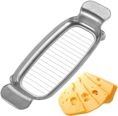 Silver Stainless Steel Butter Cutter Slicer, Butter Cutter Slicer, Food Grade Cheese Slicer, Versatile Cube Blade and Grater, Stainless Steel Wire Blade and Grater Cheese Tools
