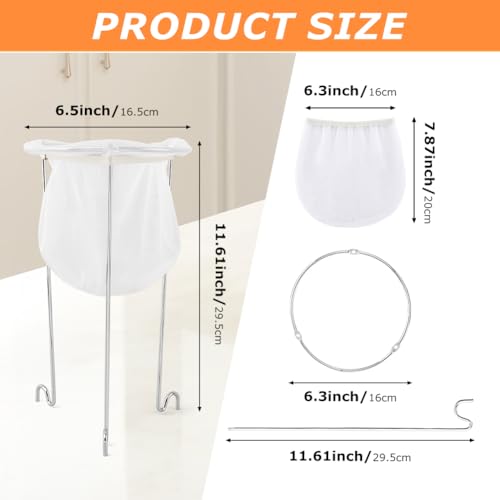 Jelly Strainer Stand with 3 Reusable Strainer Bags, Stable Stainless Steel Sieve Stand Reusable Food Jelly Filter Bags for Straining Juice Yogurt Cheese Broth Nut Milk