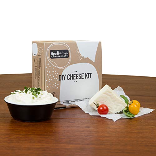 Mini DIY Cheese Kit for Beginners - Ricotta & Farmers Style - 4 Batches, Done 30 Minutes, Vegetarian, Gluten Free & Non-GMO