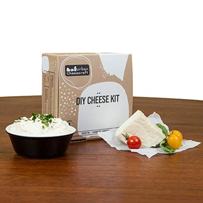 Mini DIY Cheese Kit for Beginners - Ricotta & Farmers Style - 4 Batches, Done 30 Minutes, Vegetarian, Gluten Free & Non-GMO