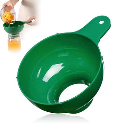 Large Wide Mouth Funnel for Mason Jars, Plastic Canning Funnel for Liquid and Dry Ingredients, Kitchen Accessory for Transferring Oil Coffee Beans Spices (Green) - color: Green