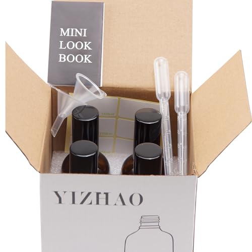 YIZHAO Clear Glass Spray Bottles 4oz, with Small Fine Mist Spray, Metal Cap, Refillable for Essential Oil,Travel,Cleaning,Perfume,Aromatherapy,Makeup – 4 Pcs - color: Transparent, size: 100ml-4
