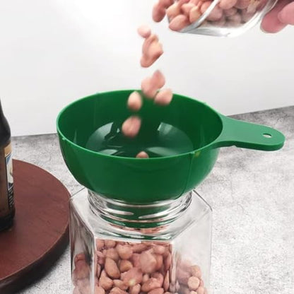 Wide Mouth Plastic Funnel – Canning Funnel for Mason Jars, Transfer Liquid Dry Ingredients Oil Coffee Beans Spice Blends, Kitchen Accessory for Filling Bottles Bags (Green) - color: Green