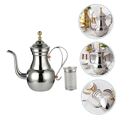 MAGICLULU Samovar Style Tea Kettle Kettle Thermometer Stainless Steel Teapot Tea Infuser Court Pot Hand Brewing Pot Design