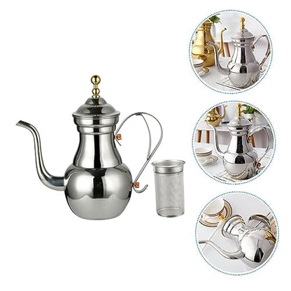 MAGICLULU Samovar Style Tea Kettle Kettle Thermometer Stainless Steel Teapot Tea Infuser Court Pot Hand Brewing Pot Design