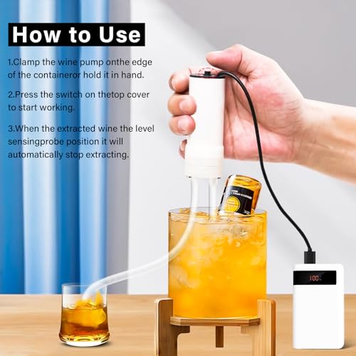 Portable USB Electric Auto Siphon Self Priming Beer Transfer Pump Kit, Food Grade Pump for Home Brew Beer,Wine, Beverages,Mead and Kombucha, 2LPM No Mess Leak, 197 Inch Hose