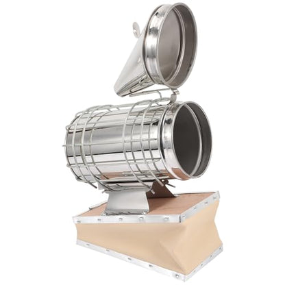 MAGICLULU Beekeeping Smoker Stainless Steel Mini Narrow Spout Bee Hive Smoker Tool with Heat Shield for Apiculture Supplies