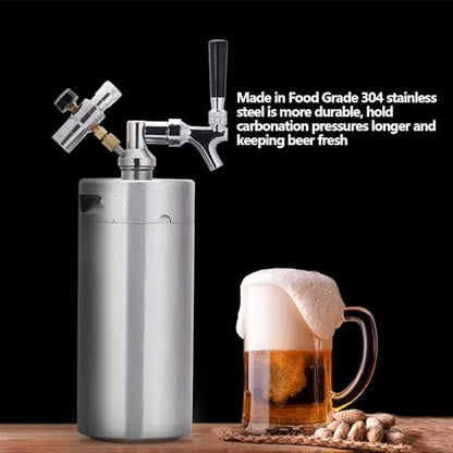 Mini Keg Growler Keg Kit System with Mini Keg Regulator to Carbonate Draft Beer and Keep Beer Fresh for Homebrew Craft and Draft Beer(8L) - size: 8L