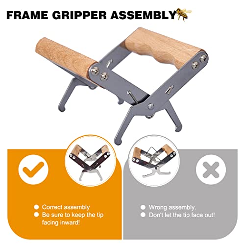 MayBee Double Sieve Honey Harvesting Kit for Beekeepers, Beekeeping Starter Kit Set of 5, Double Sieve Honey Strainer Stainless Steel, Frame Grip, Uncapping Fork, Honey Gate, Honey Filter Bag