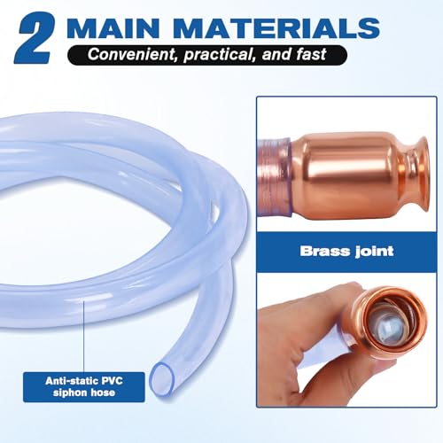Wadoy 3/4" Siphon Hose, 6FT Shaker Siphon Pump for Gasoline/Gas/Fuel/Water Transfer, Upgrade Multi-Purpose Self Priming Siphon Hose - size: 1