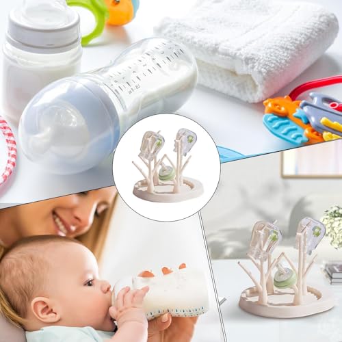 Baby Bottle Drying Rack - Countertop Baby Bottle Drying Rack | Detachable Baby Bottle Holder Storage | Tree-Shaped Bottle Dryer Rack | Space-Saving Bottle Holder for Baby Bottle, Beige - color: Beige