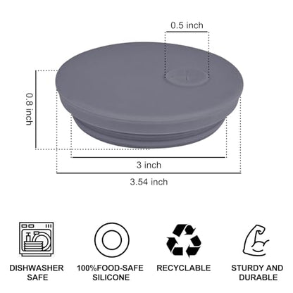 Silicone Fermenting Lids Waterless Airlock Fermentation Tops Wide Mouth Mason Jar Lid Fermenter Caps for Pickles, Kimchi, and Fermented Probiotic Food 3 Pack Grey (Jars Not Included) - color: Grey
