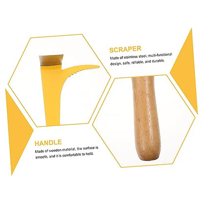 2pcs Bee Hive Scraping Tools Wooden Handle Beekeeping Equipment for Honey Cutting Hive Body Separation